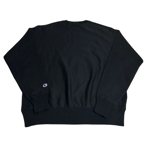 Champion Men’s Black Reverse Weave Crewneck Sweater Sweatshirt Size Large - Picture 3 of 9
